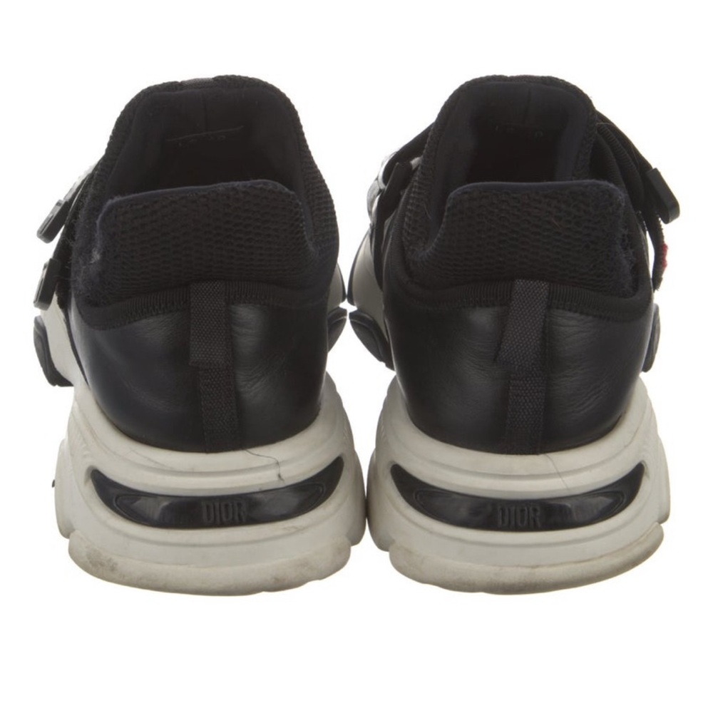 DIOR D-Wander Black Leather Low Top Adjustable Straps Sneakers Size 8.